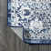 Modern Persian Vintage Medallion Navy/Light Gray Rug