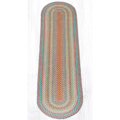 Earth Rugs Oval Accent Rug Multi Color Handwoven Braided Jute Rustic Farmhouse Style