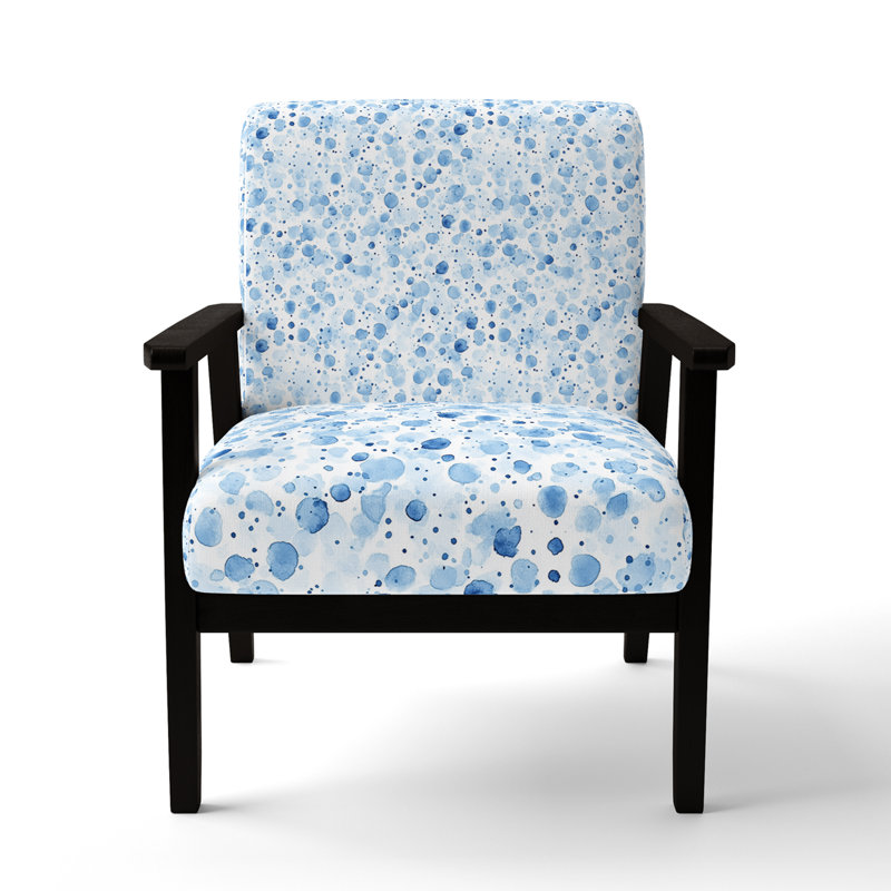 Chaise rembourrée moderne - Blue Dot Ocean, Accoudoirs carrés noirs