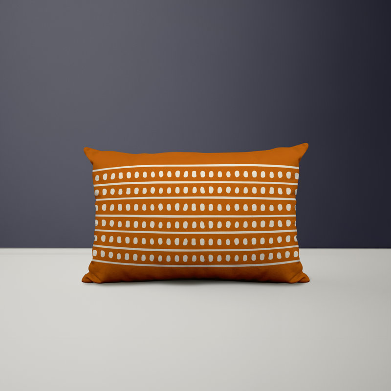 Polyester / Mélange de polyester Housse de coussin rectangulaire intérieure / extérieure lombaire et insert, Orange