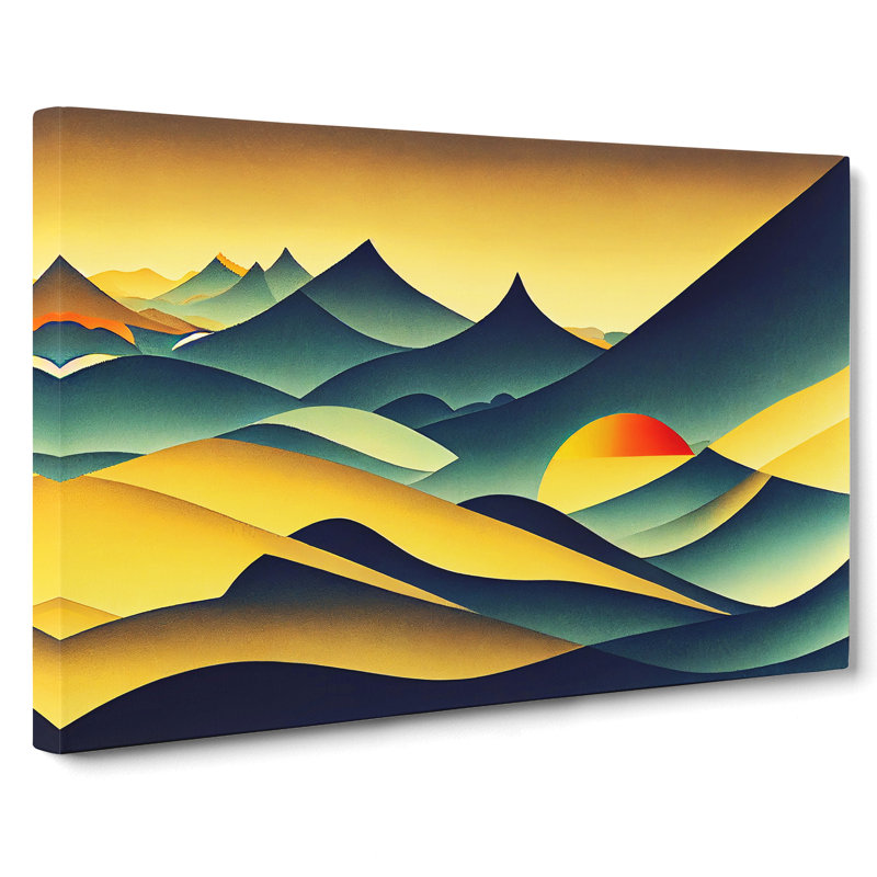Futuristic Abstract Mountains - Wrapped Canvas, 50cm H x 76cm W x 3cm D
