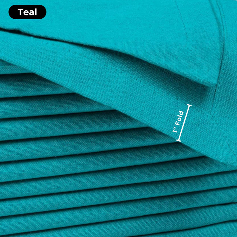 Serviettes de table en tissu multi-rayures 100% coton, Bleu
