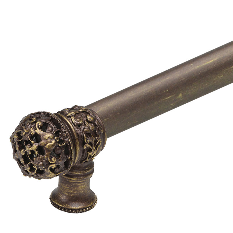 Juliane Grace 6 inches c.c. with 5/8 smooth center long pull small finial in Satin, Antique Brass, 22"