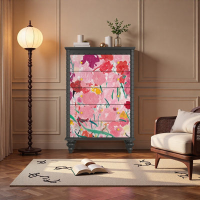 Commode 5 tiroirs en bois massif