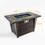 Foyer de table au propane 42 po 42 po, foyer carré en acier de 50000 BTU avec pare-vent en verre pour terrasse de jardin