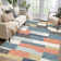 Geometric Machine Washable Area Rug with Rubber Backing for Living Room Plaid Non-Slip Rug Modern Indoor Carpet Non-Shedding Rug for Bedroom Dining Room Hallway Kitchen Office Playroom Nursery
