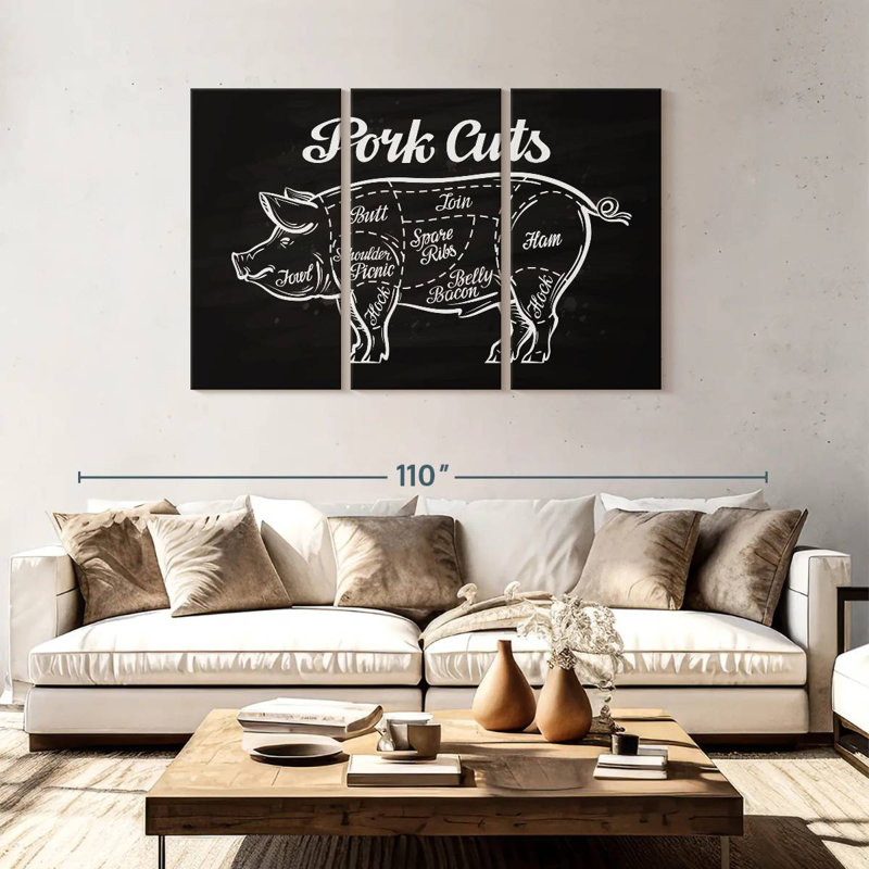 Yarlin Pork Cuts, 48" H x 74" W