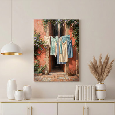 Art mural sur toile Gallery Wrap pour le salon, la chambre à coucher, le bureau ou le vestibule - décoration murale décorative avec scène de buanderie