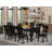 9 Piece Kitchen Table & Chairs Set Includes a Rectangle Dining Room Table with Butterfly Leaf and 8 Solid Wood Seat Chairs, Black-453422495-453422491-513815251