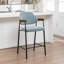 Tabouret de comptoir rembourré avec accoudoirs Devane-123161738
