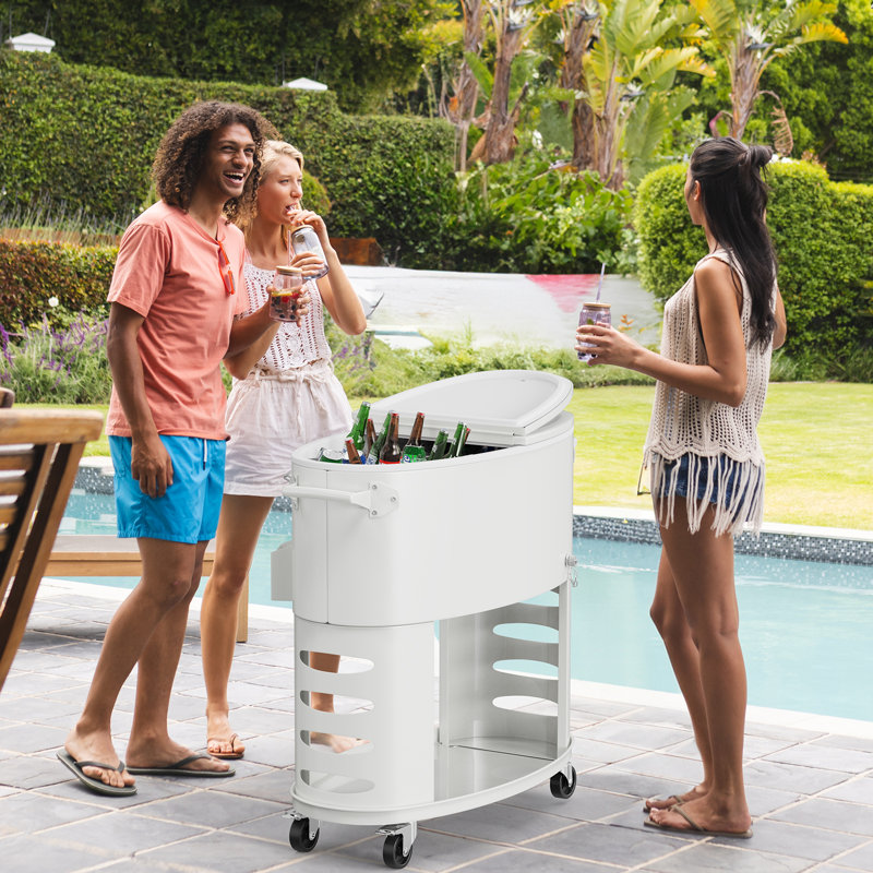 Chariot de glacière 70QT, Blanc