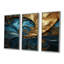 «Warm Gold Deep Ocean Fractal», ensemble de reproductions d'art mural-108313565-108313572