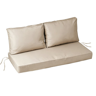 Outdoor Loveseat Cushion Set, 48" X 24" Bench Swing Cushions With Replaceable Cover, Waterproof & Fade-proof Patio Furniture Couch Cushion