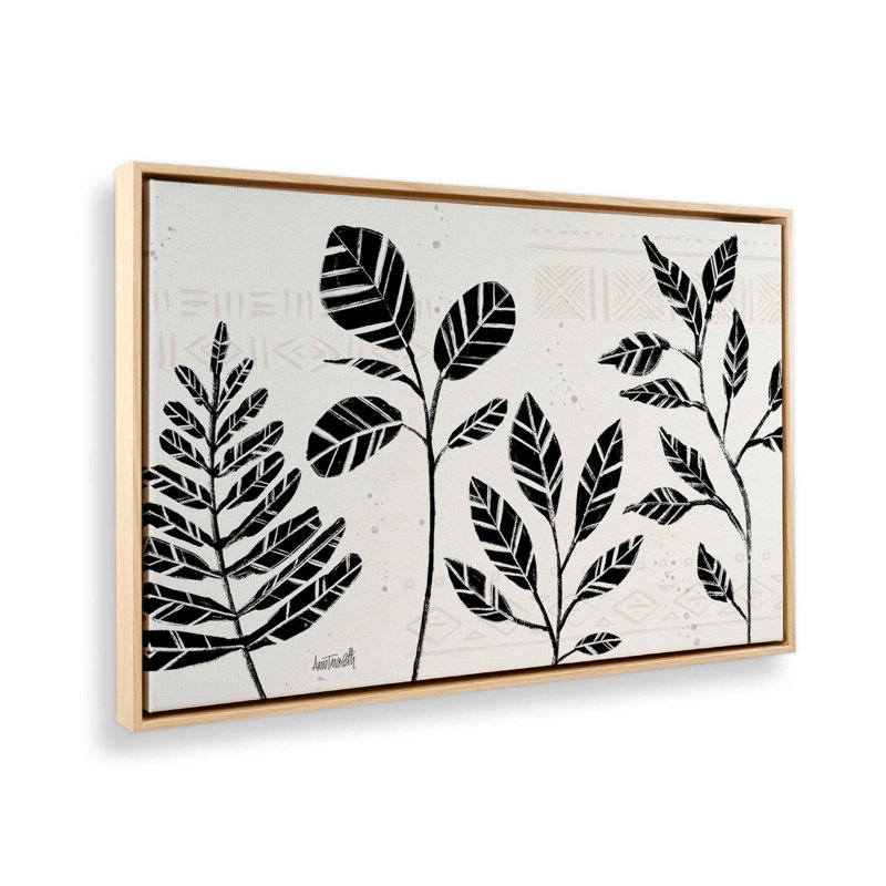 «Black and White Botanicals I», reproduction sur toile dans un cadre, H 24,75 po x l 36,75 po, Érable américain