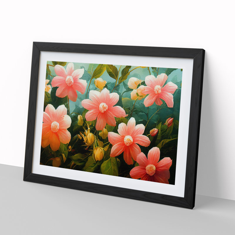 Breathtaking Flowers - Single Picture Frame Painting, 34cm H x 46cm W x 2cm D, Black Framed