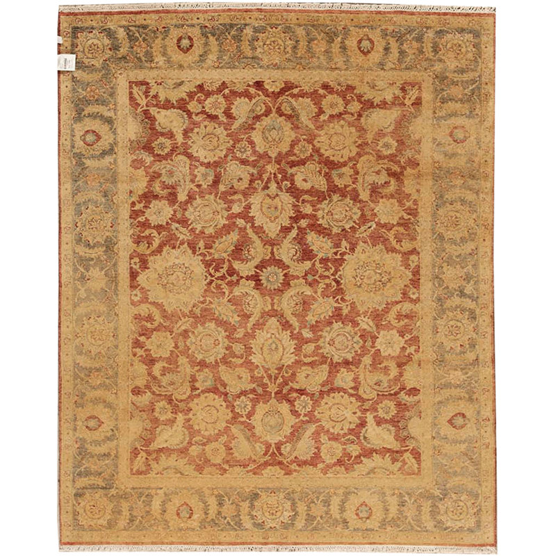 Tapis rouge et noir noué à la main de haute qualité