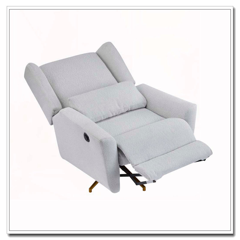 Fauteuil inclinable électrique pivotant, pivotant à 360 ° avec base 5 étoiles, Gris clair