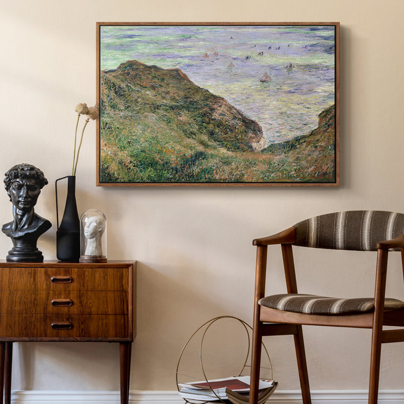 Paysage rétro-ICI, Toile encadrée noyer flottant, H 17 po x l 25 po