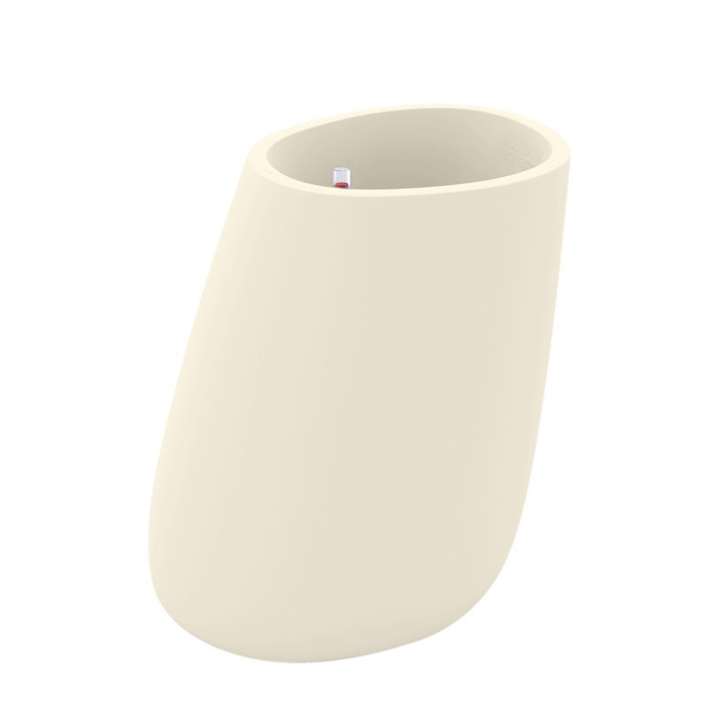 Stone Resin Pot Planter, 39.25" H x 33.75" W x 25.75" D, Ecru