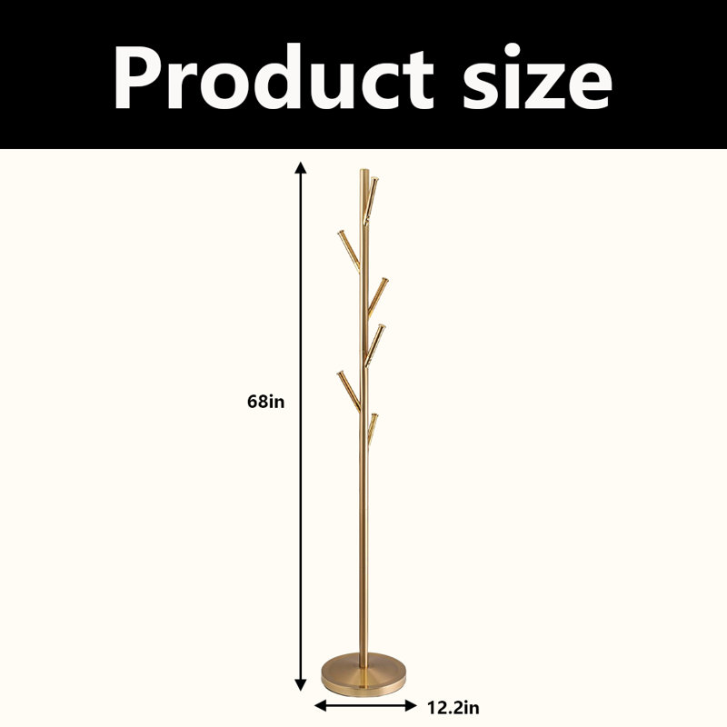 Coat Rack Freestanding, Gold