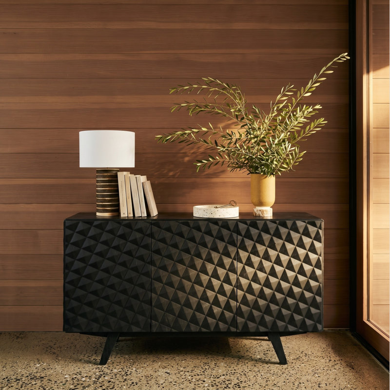  Buffet en bois massif Sapa, Burnt Black