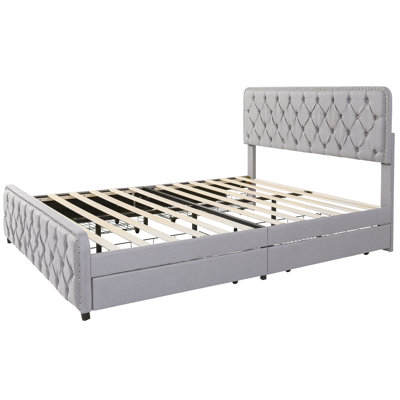 Farlow Upholstered Linen Drawers Bed Frame