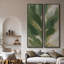 Abstrait botanique vert pour entrée - ensemble de 2 reproductions d'art murales encadrées sur toile 60 po x 20 po x 2 pièces, 60 po x 30 po x 2 pièces-2121622845-2121622844