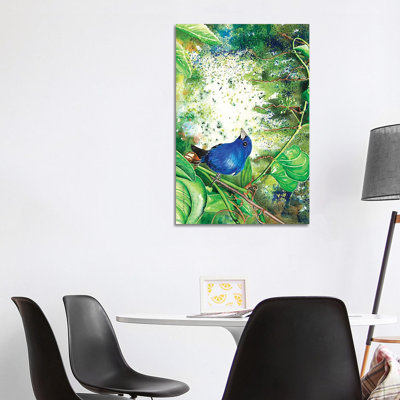 Indigo Bunting by Christine Reichow - Wrapped Canvas Painting