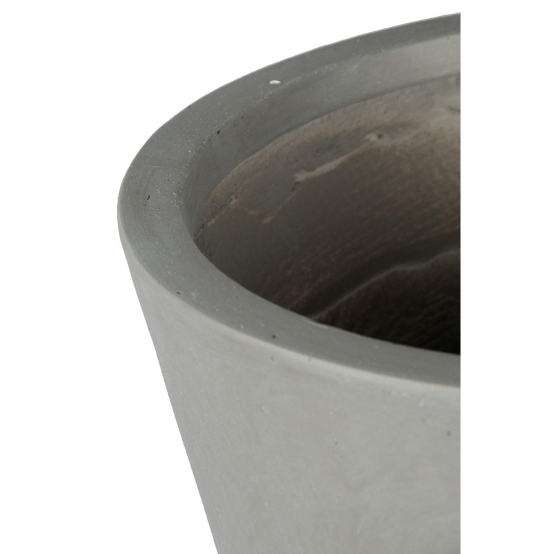 Contemporary Smooth Handmade Pot Planter, 61 cm H x 60.5 cm W x 60.5 cm D, Grey