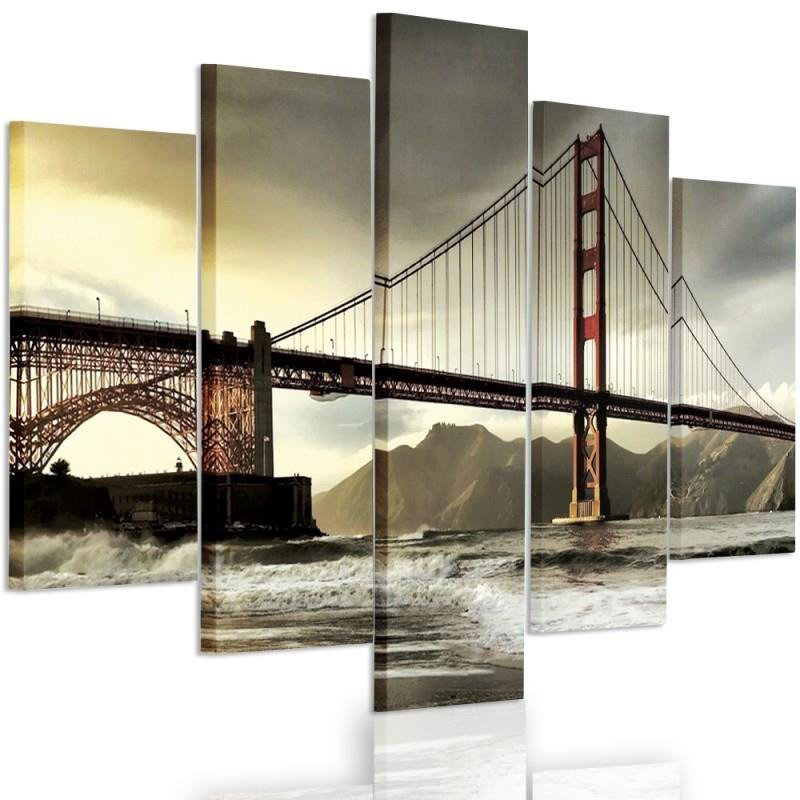 Golden Gate Bridge - 5 Piece No Frame Set on Canvas