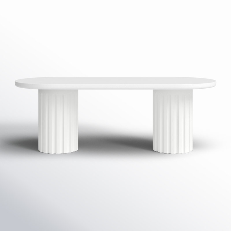 Pipperidge 86.5'' Stone Outdoor Dining Table