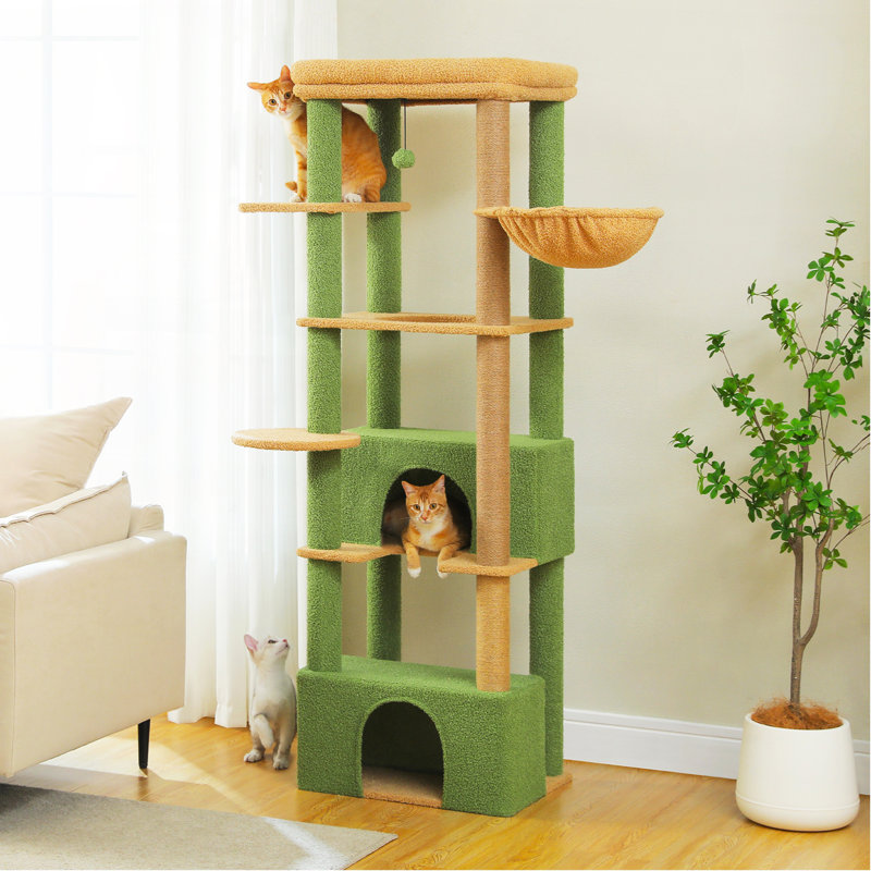 Arbre à chat 67 "pour grands chats d'intérieur, Vert