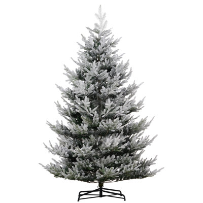Arbre de Noël artificiel 9 pi 9 pi, arbre de Noël à charnière floqué avec pointes 1939, base en acier