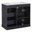 Meuble-lavabo moderne avec lavabo, 4 tiroirs, porte à fermeture en douceur, tablette réglable et lavabo en céramique pour un rangement efficace et un design élégant, finition noire-15418401