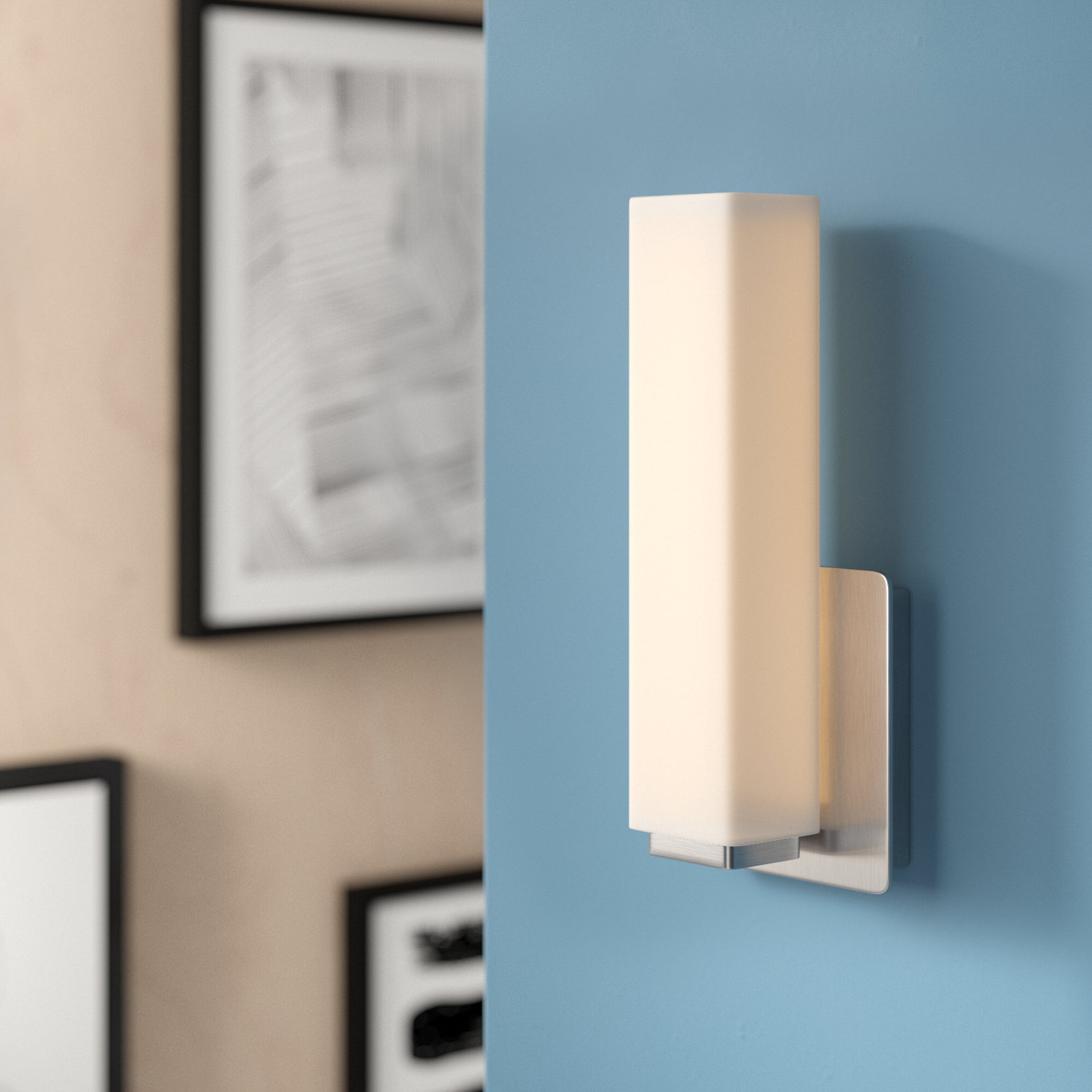 Erby Single Light Flush Mount Sconce, Brushed Nickel, 3000K, 11" H x 5" W x 3" D