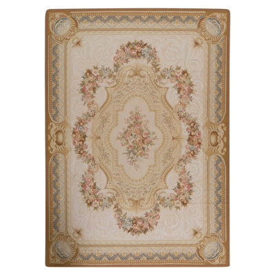 High-Quality Hand-Knotted Ivory Area Rug