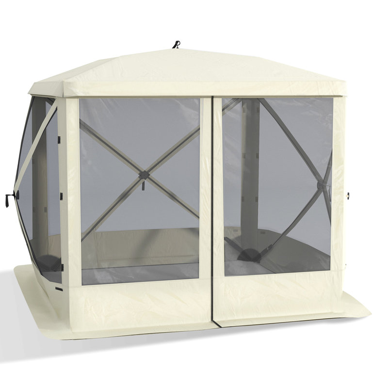 Outsunny Pop Up Camping Canopy Gazebo Screen Shelter Tent With Single Person Easy Set-Up, Ventilating Mesh, Portable Carry Bag For Outdoor Camping Party Event