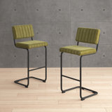 Estes Upholstered Stool with Metal Frame (Set of 2)