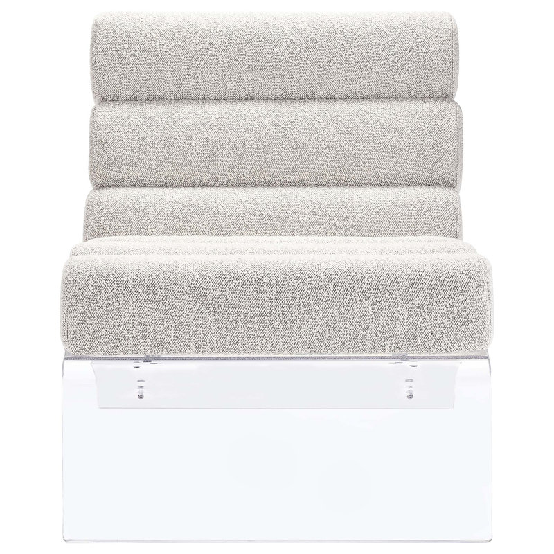 Chaise rembourrée en acrylique Freeman Boucle, Ivoire ivoire