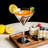 2 Piece Martini Cocktail Silver Glass Set
