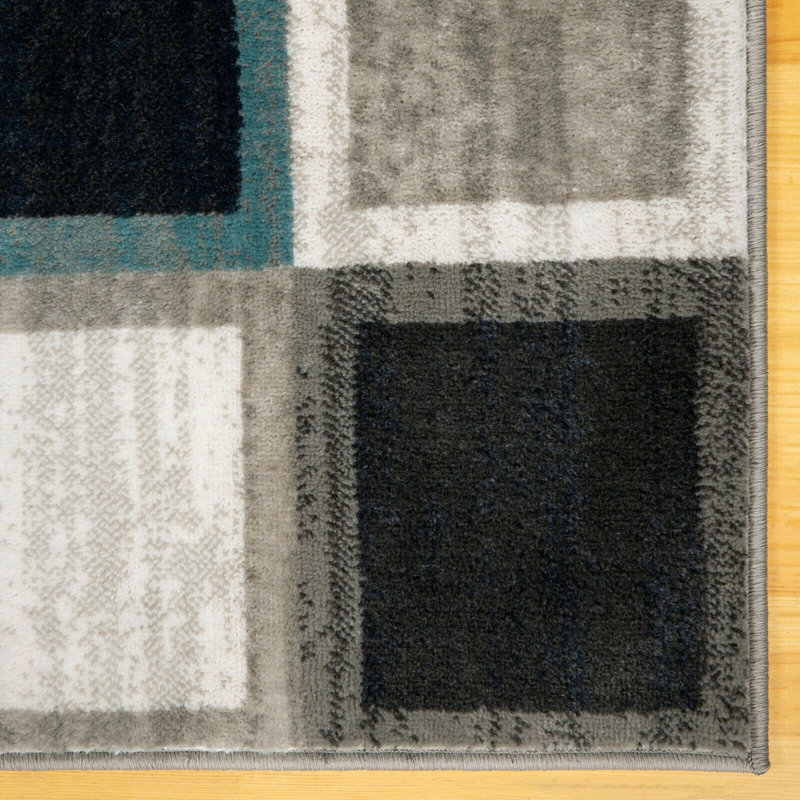 Aty Wool Geometric Indoor / Outdoor Rug, Rectangle 8' x 11'