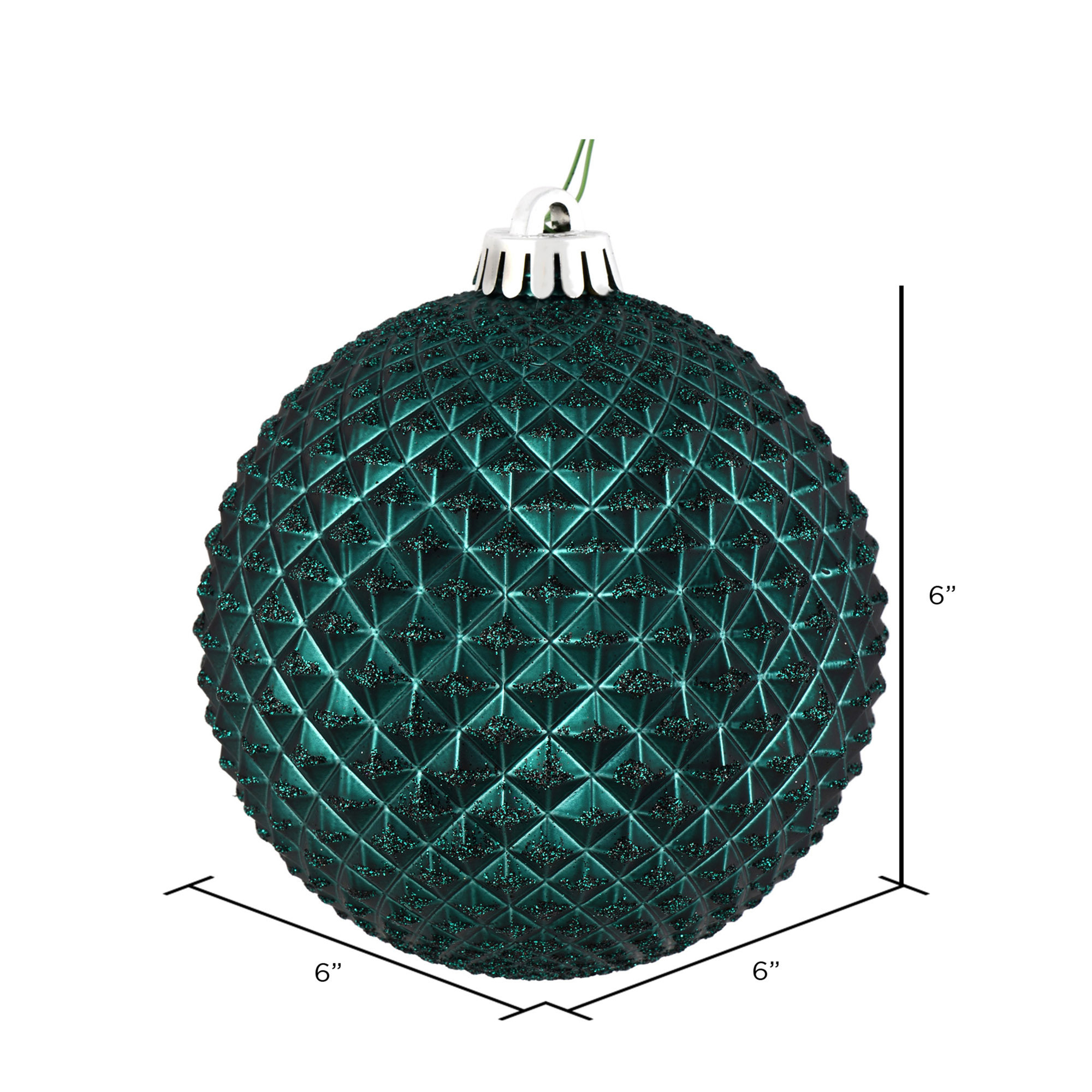 Durian Glitter Ball Ornament, Sea Blue