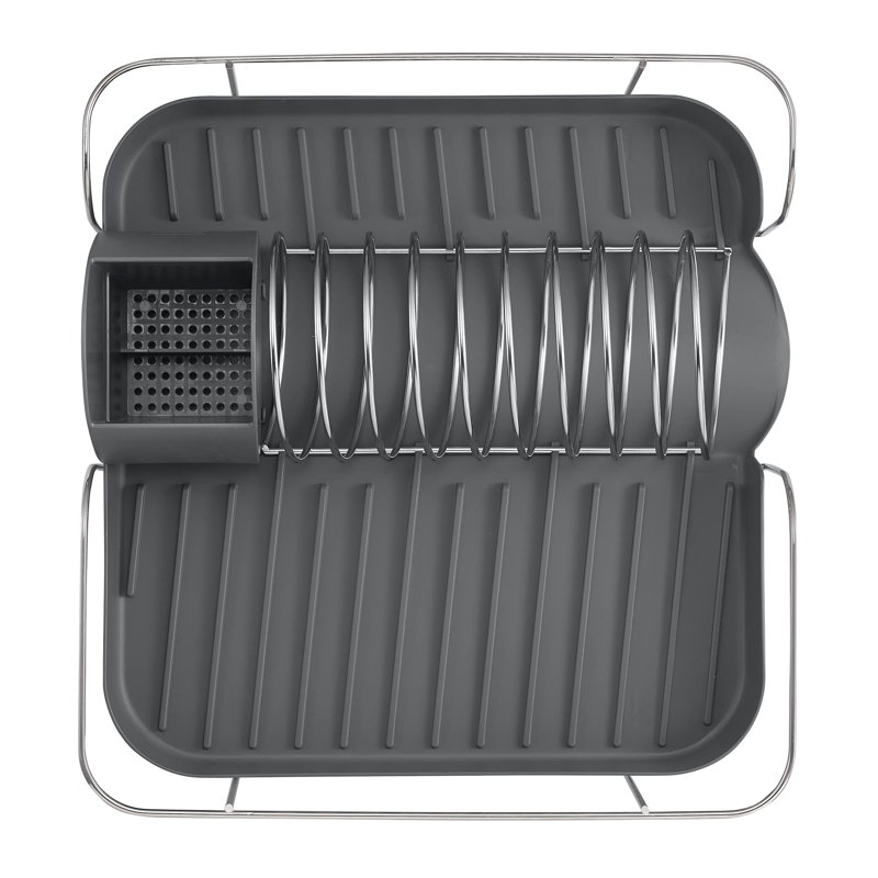 Spring Dish Rack | Rust-Resistant Stainless Steel | Gray | Sink/Surface Mount