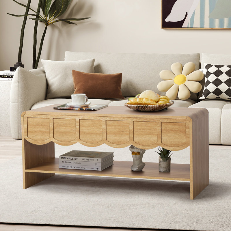 Lift Top Coffee Table With Storage, Natural