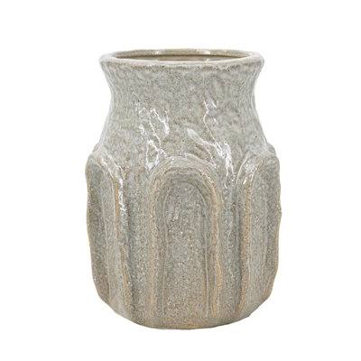 Vase de table en céramique 8 po Sauge and Gray