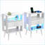 Ensemble de 2 tables de chevet modernes avec station de charge et tiroirs en tissu-1631573106