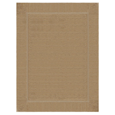 Terra Firma Solid Colour Machine Woven Wool/Viscose/Rayon Area Rug in Brown
