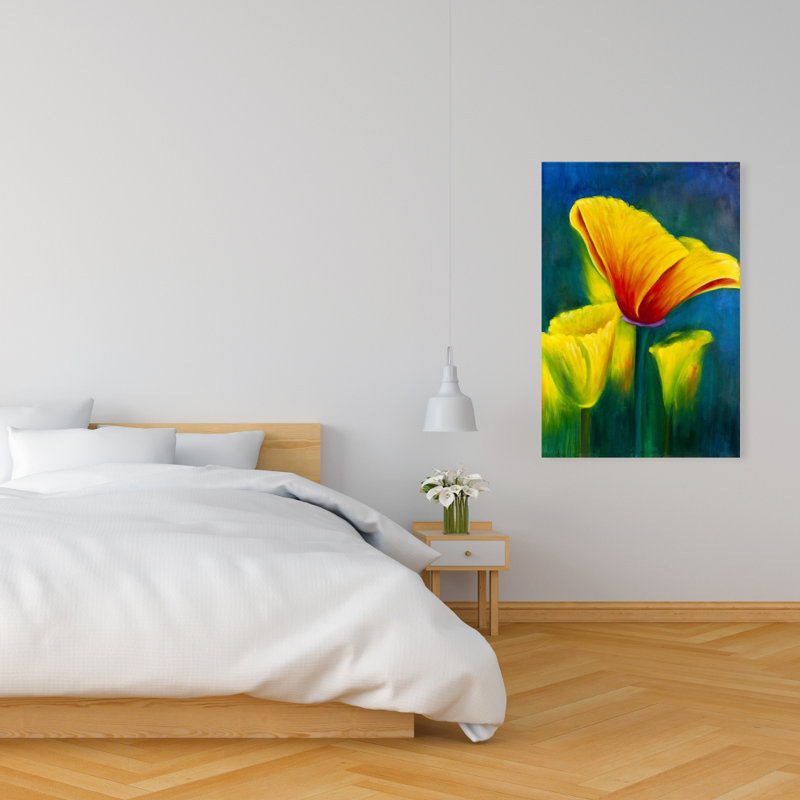 Belles fleurs colorées - art floral contemporain sur toile