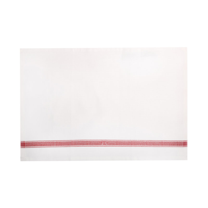 Napperon en coton rayé, Rouge cerise