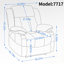 Fauteuil inclinable bi-moteur à position infinie avec massage par vibration 8 points et chauffage lombaire, usage intensif